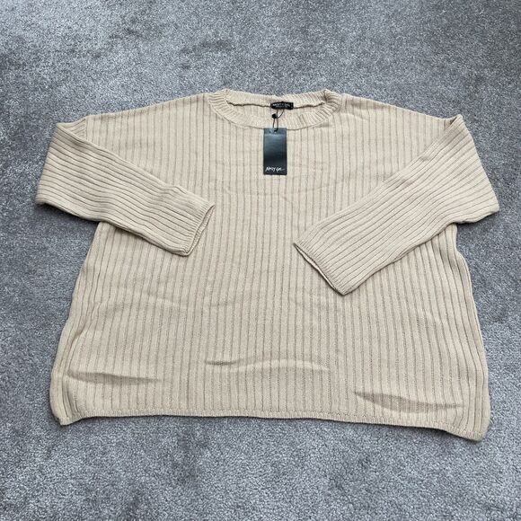 Nasty Gal Lounge Pullover Sweater Womens Plus Size 14/16 Brown Crew Neck NWT New - Picture 1 of 13